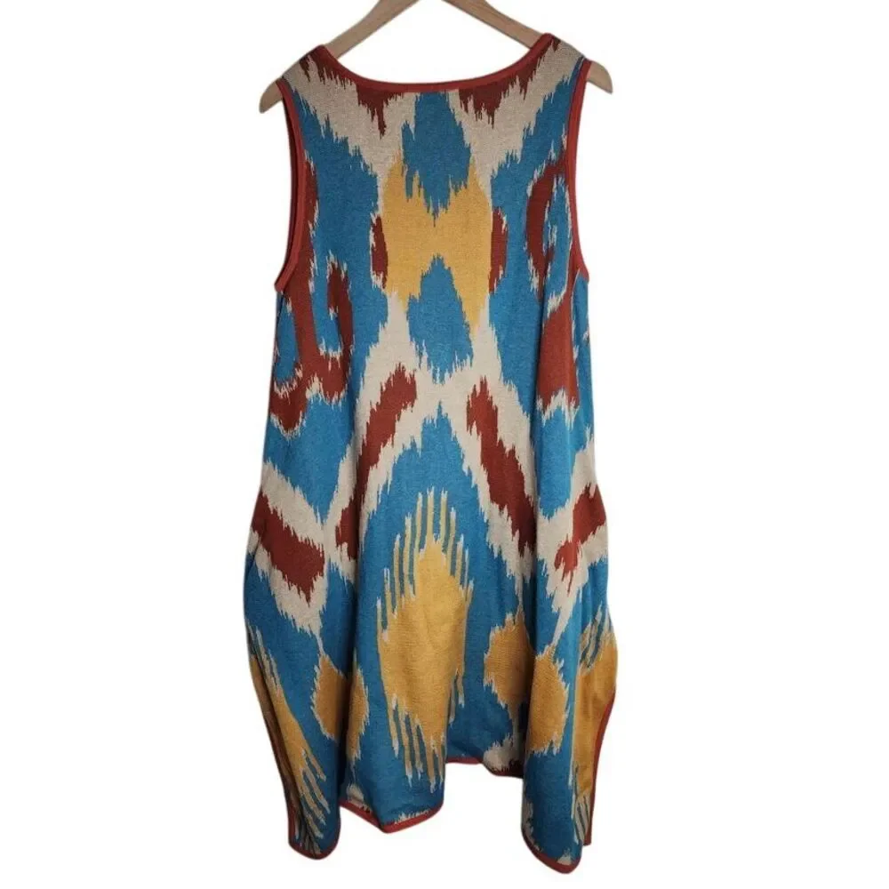 Peruvian Connection Multicolor Ikat Midi Dress - Picture 2 of 8